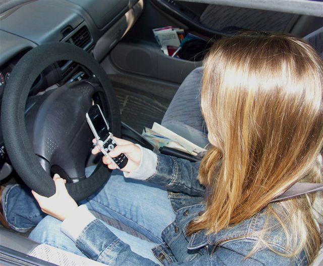 Teen driver on cell phone